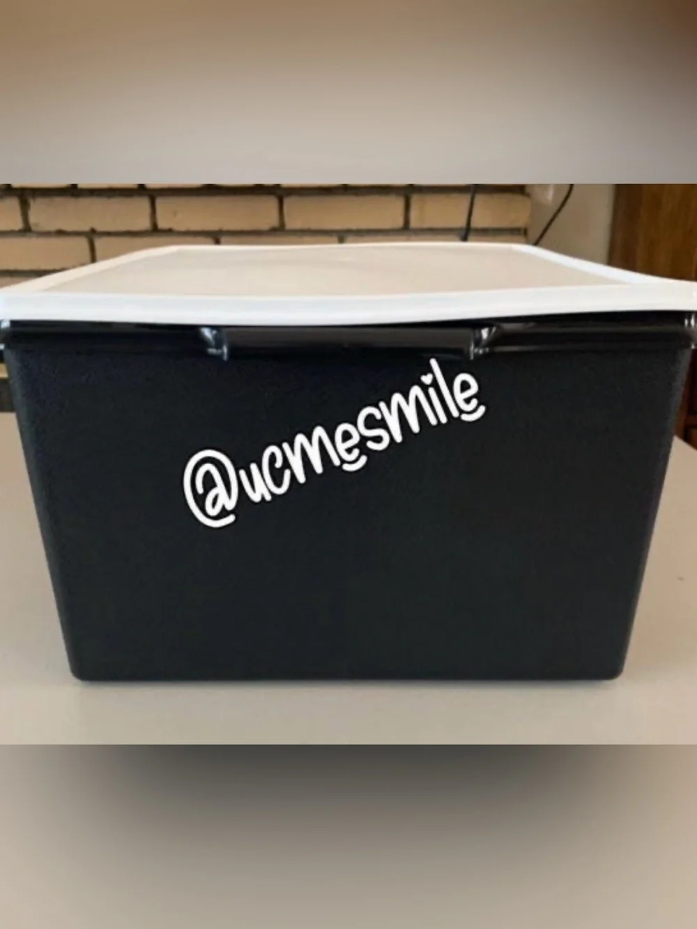Tupperware Black w/White Seal Extra Jumbo Storage Rectangular Box